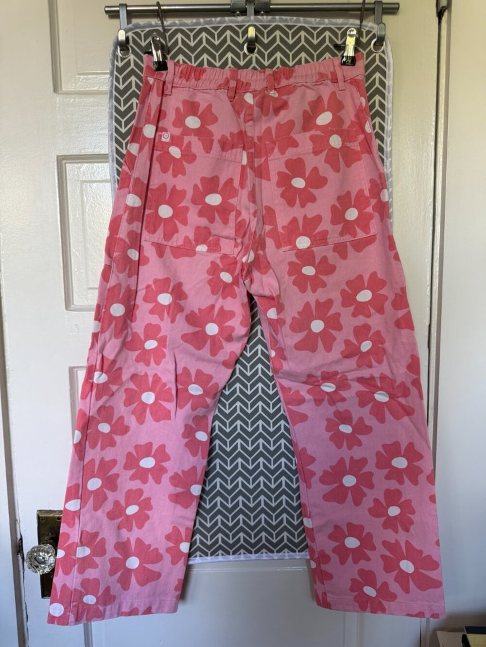 Big Bud Press Pink Floral Work Pants Size S Made in USA - Picture 3 of 3
